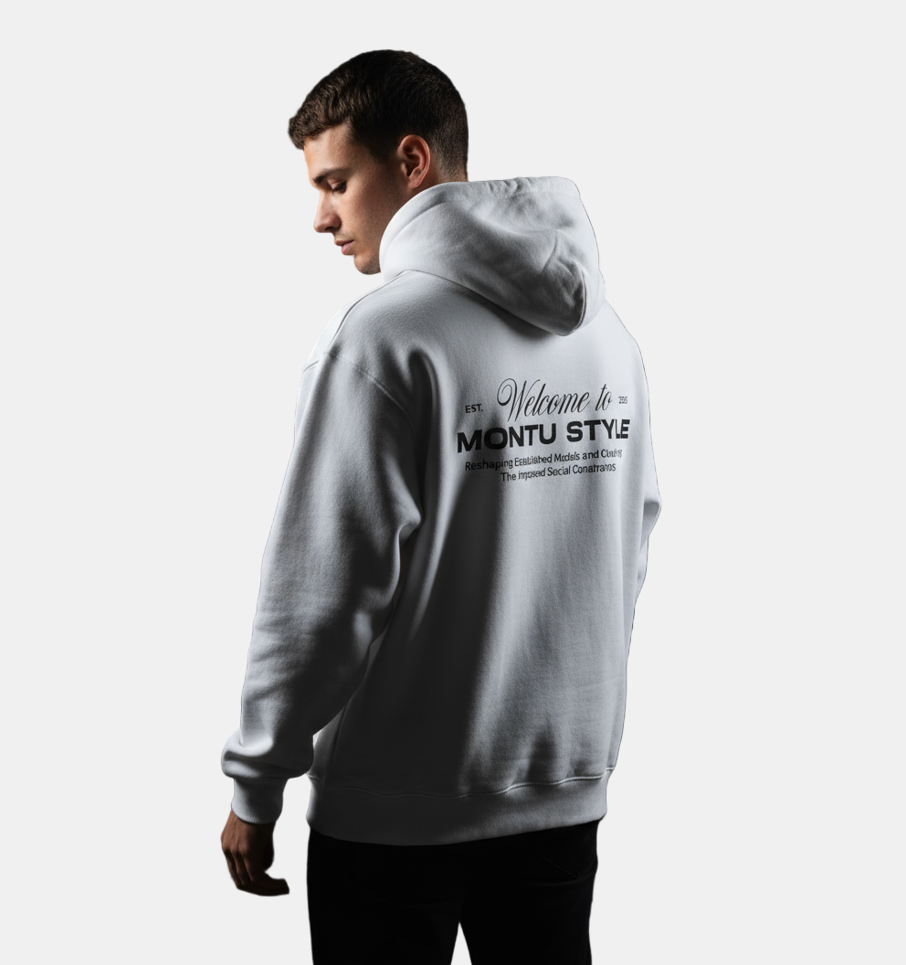MONTU Unisex White Hoodie