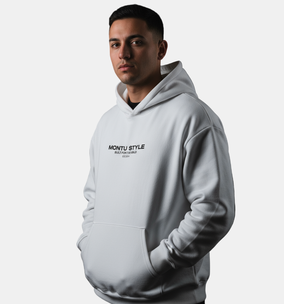 MONTU Unisex White Hoodie
