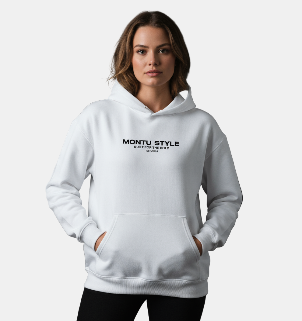 MONTU Unisex White Hoodie