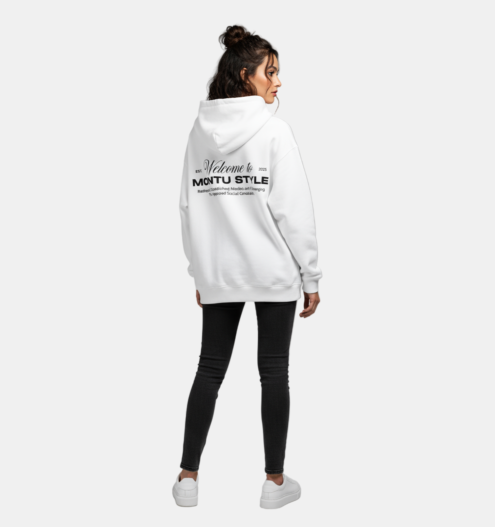 MONTU Unisex White Hoodie