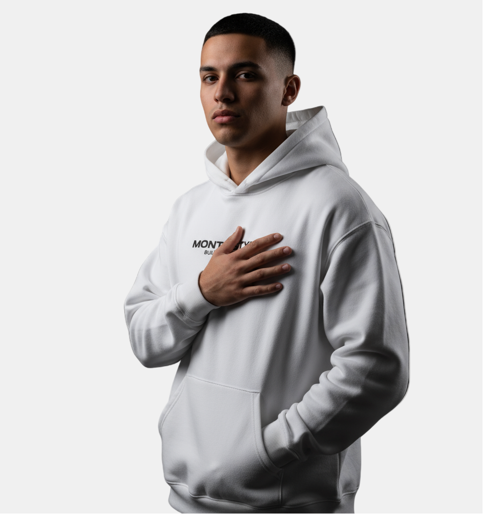 MONTU Unisex White Hoodie