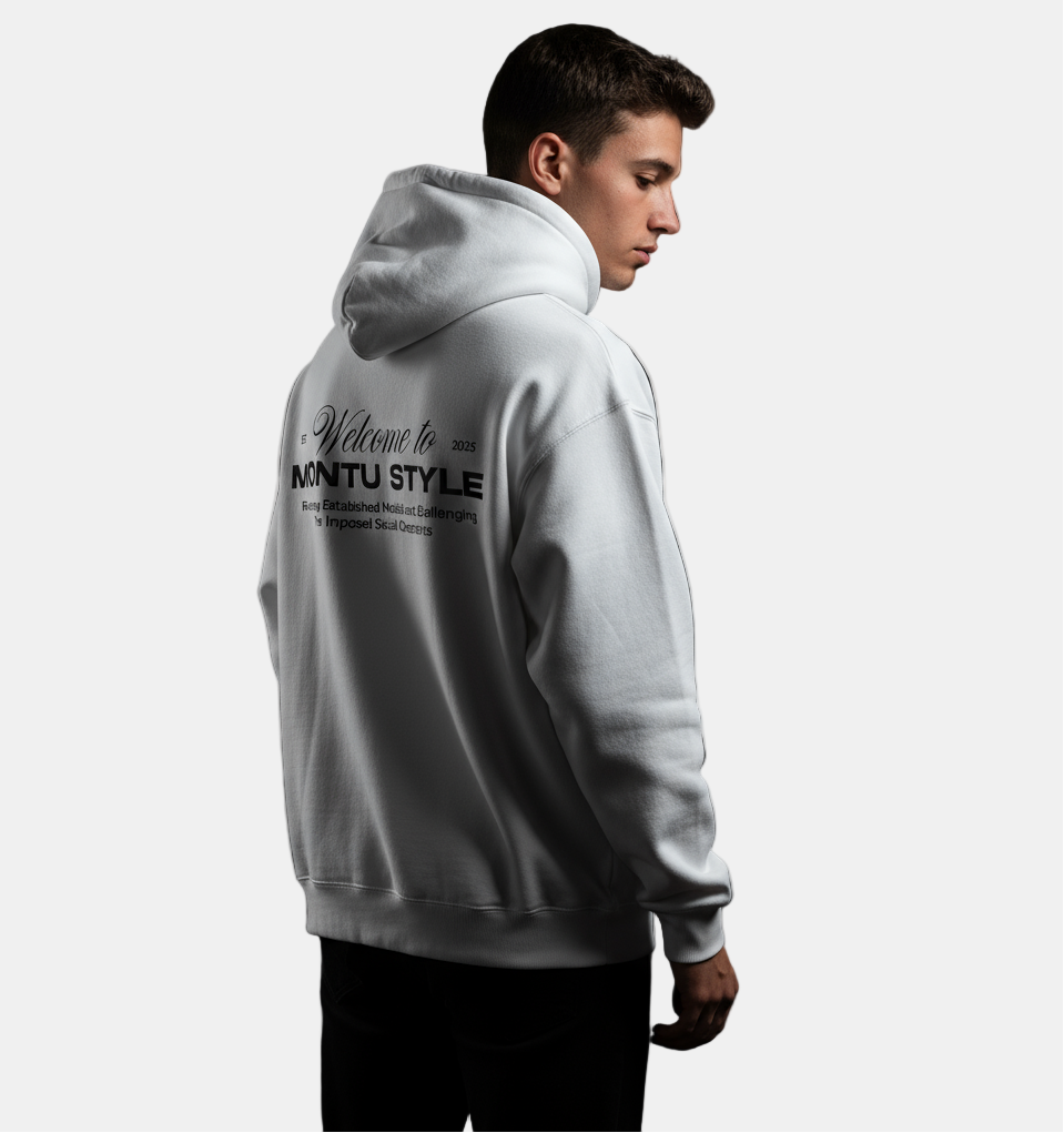 MONTU Unisex White Hoodie