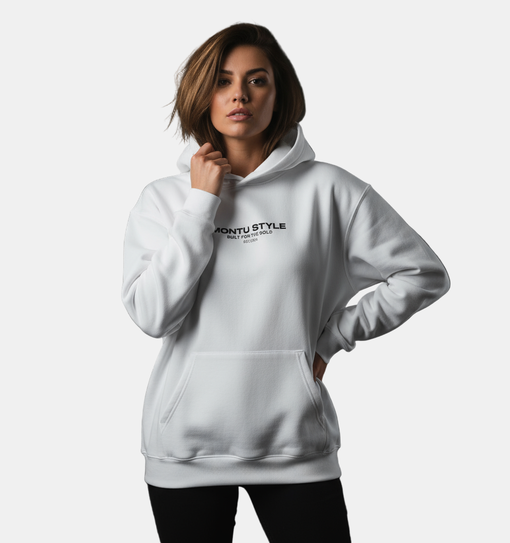 MONTU Unisex White Hoodie